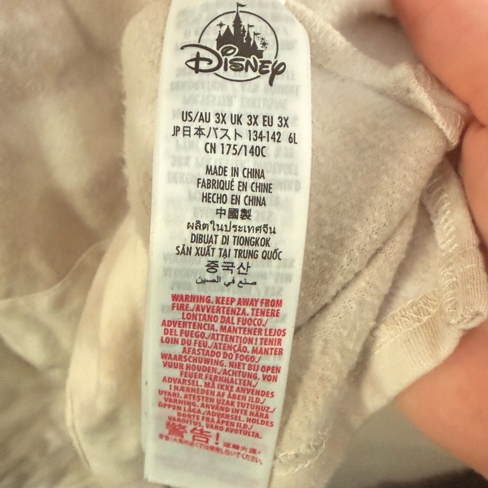 Disney Beige Tie-Dye Oversized Hoodie Pink Mickey Detail Size 3X - Picture 4 of 10
